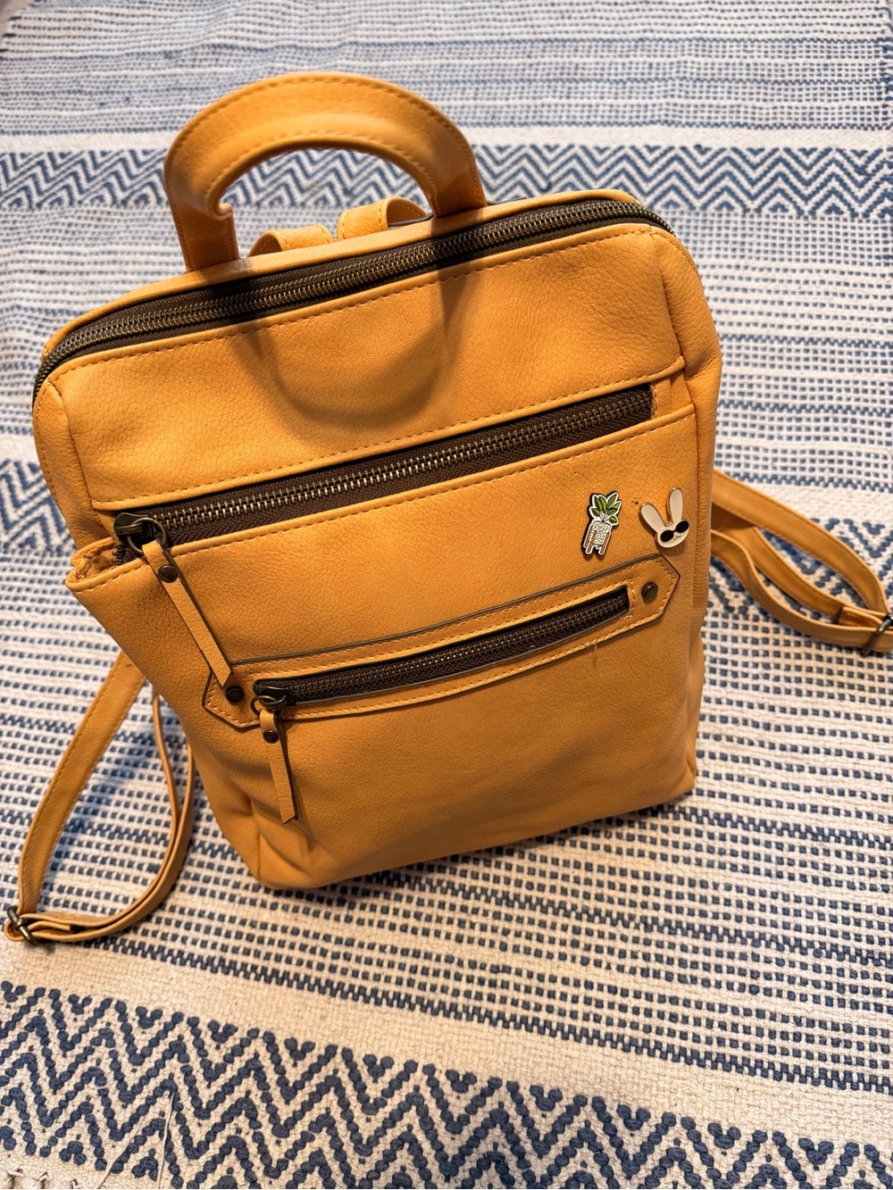Faux Leather, Yellow Backpack Purse, Target brand